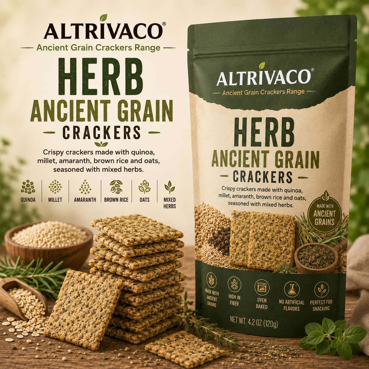 Herb Ancient Grain Crackers
